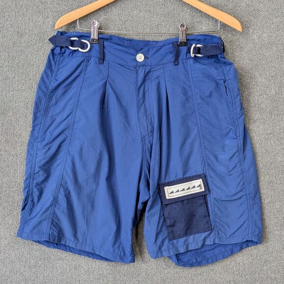 Vtg Breakers Shorts Mens 34 Nylon Bermudas Sailing Angles Surfing Cargo Pockets - Picture 1 of 10